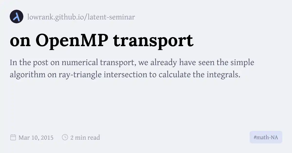 on OpenMP transport
