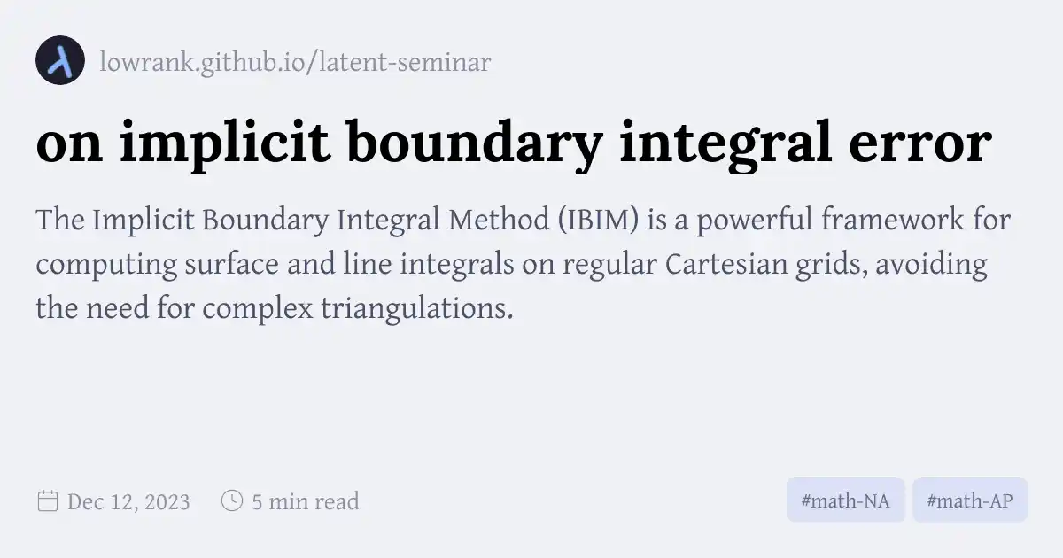 on implicit boundary integral error