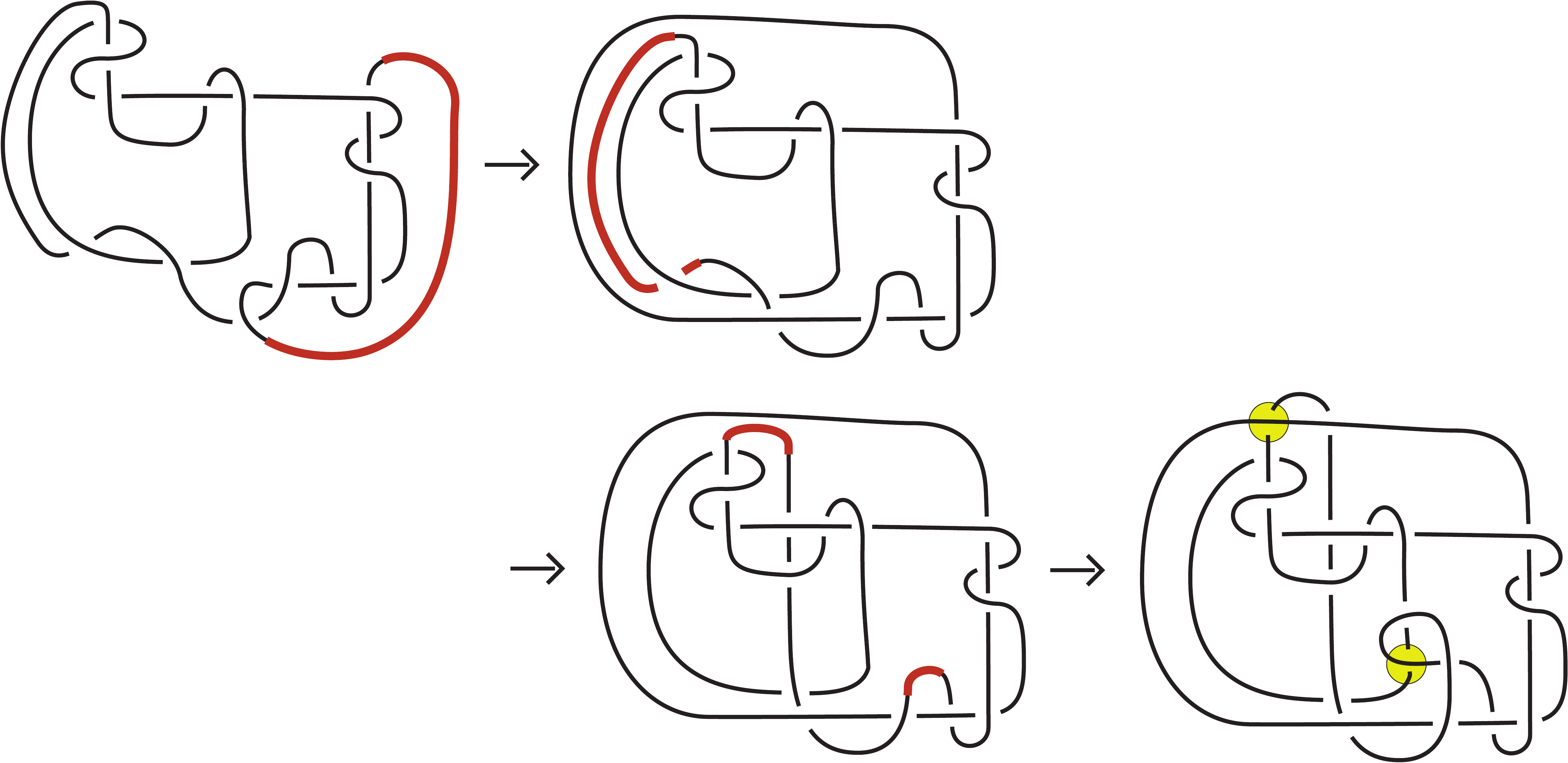 The first two crossing changes from seven one connected sum mirror seven one